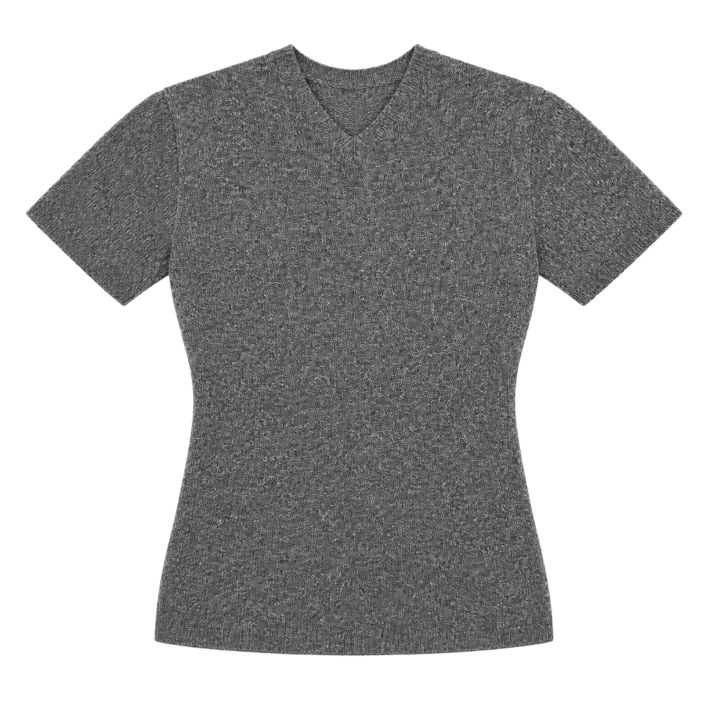 Vintage Old Navy 100% Lambswool Short Sleeve V-Neck Sweater Size XL Gray 1