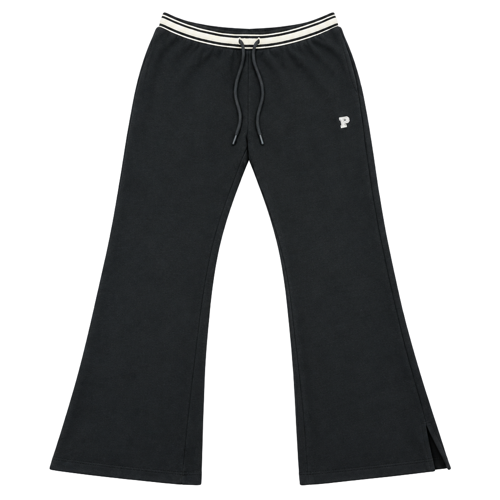 Victoria's Secret Pink Ivy Fleece Flare Pants Size L Black 1