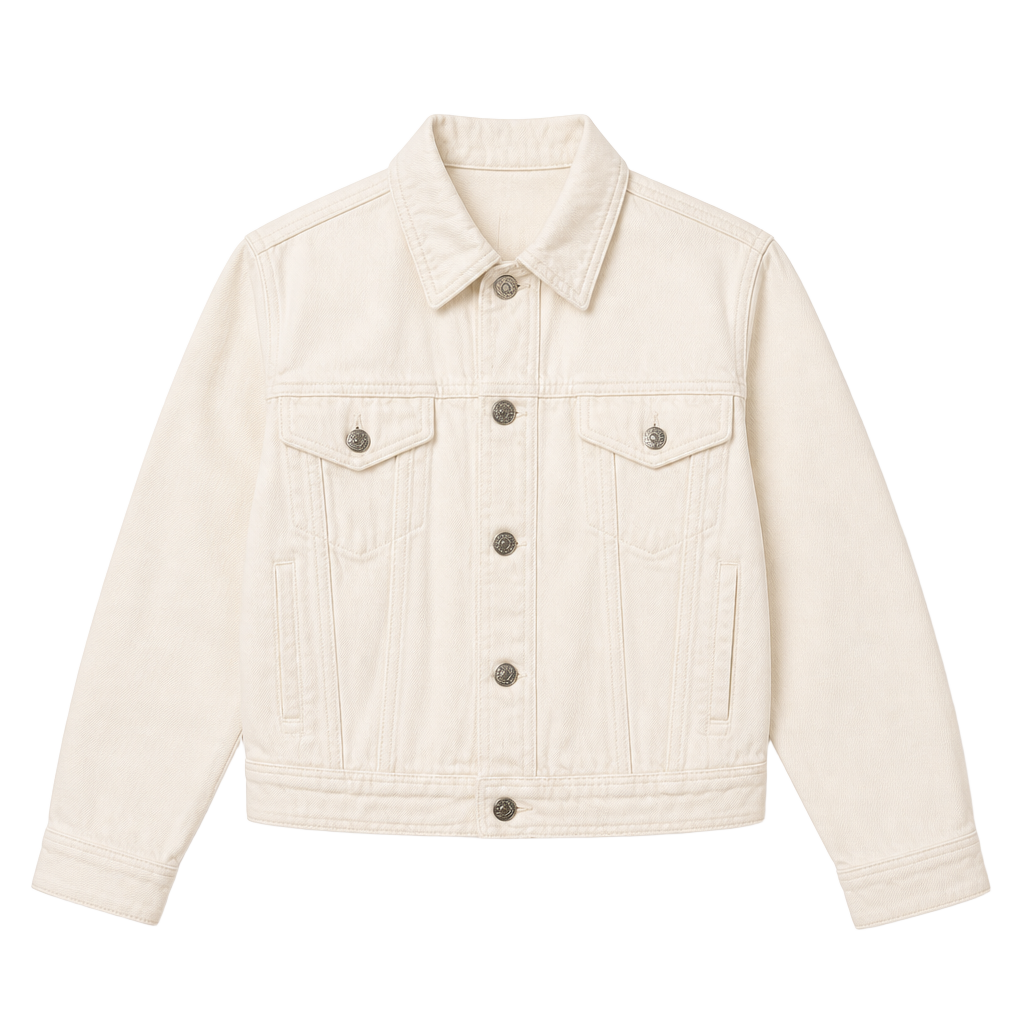 Claudie Pierlot White Denim Trucker Jacket Women FR 38 US 6 Cotton Paris 1