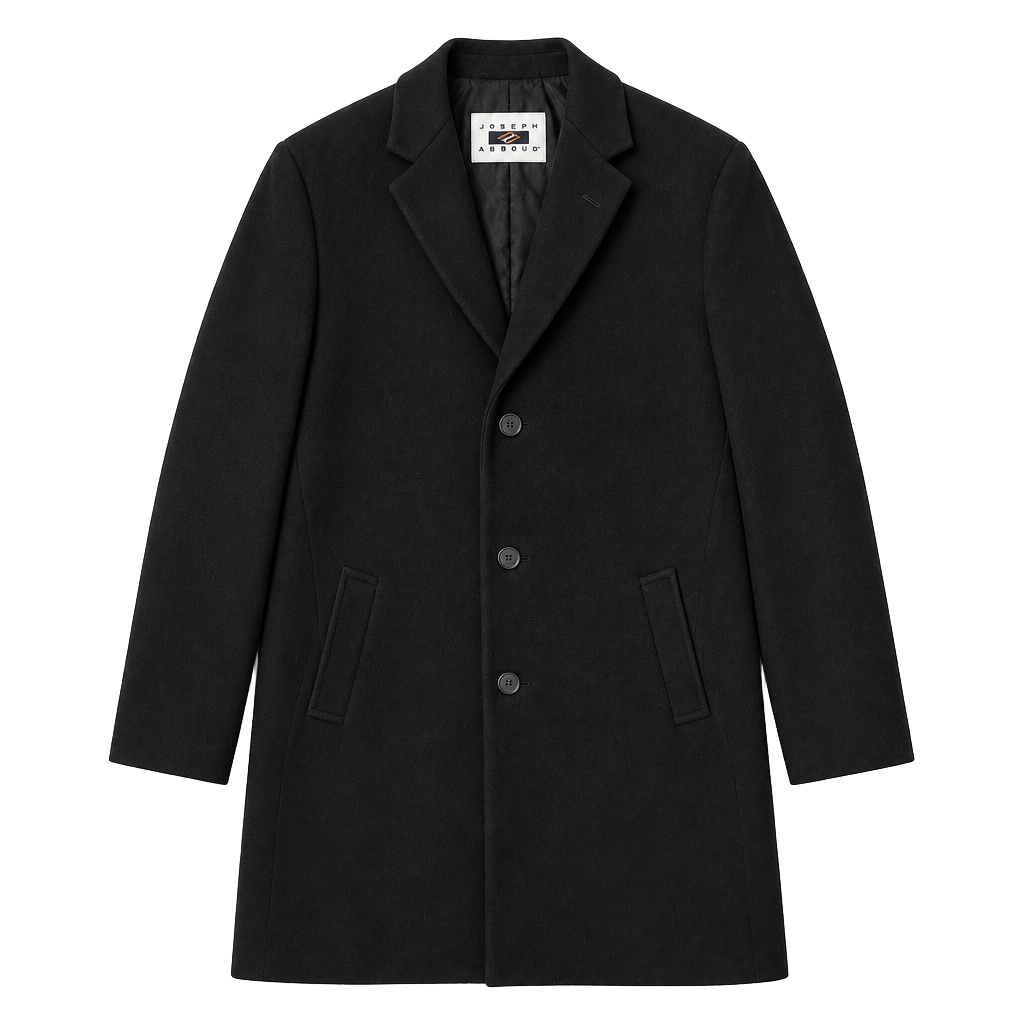 Joseph Abboud Wool Blend Overcoat Size 40 Long Black 1