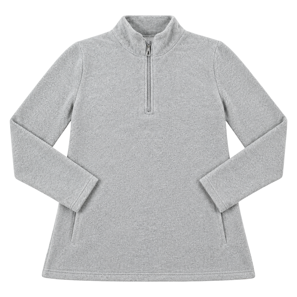 Quacker Factory Quarter Zip Fleece Sweatshirt XL Gray Rhinestone 1