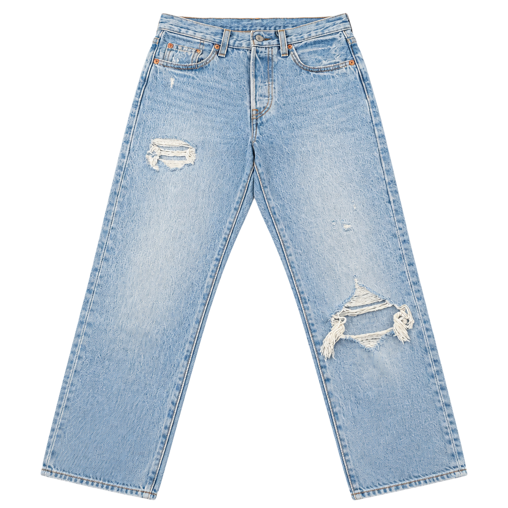 Levi's 501 Original Distressed Light Wash Jeans 1