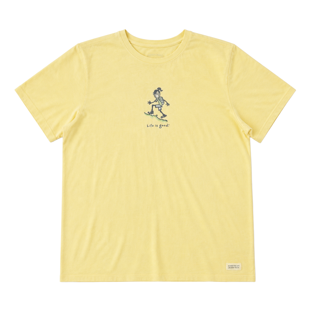 Life is Good Women's Jackie Hiking Short Sleeve Crusher Tee in Butter Yellow 1