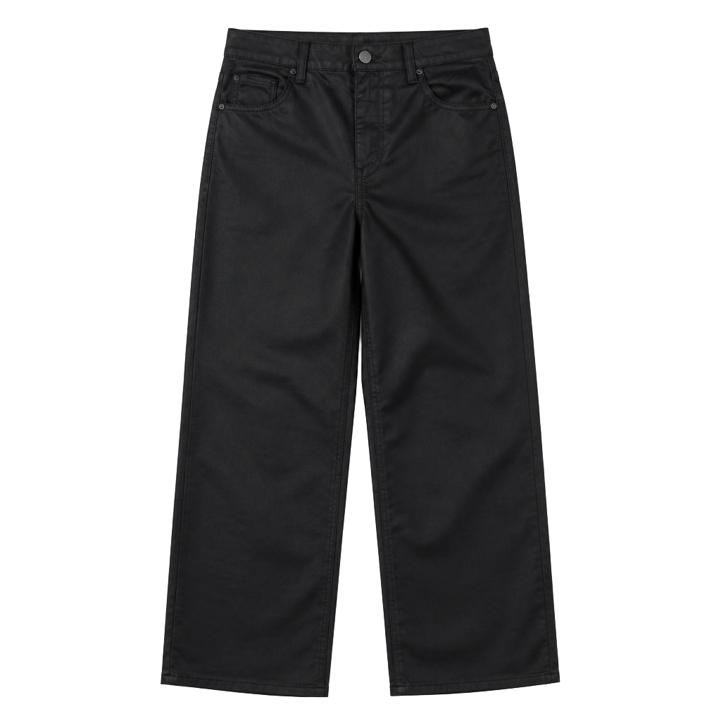 BDG Bella Baggy Coated Black Wide Leg Jeans 1
