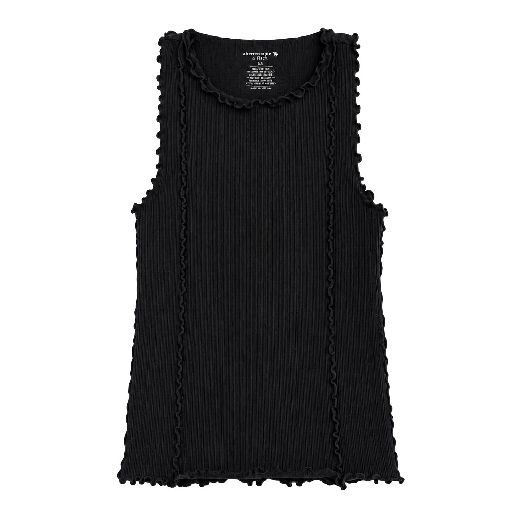 Intimately Free People Lettuce Trim Tank Top Size XS/S Black Ribbed 1