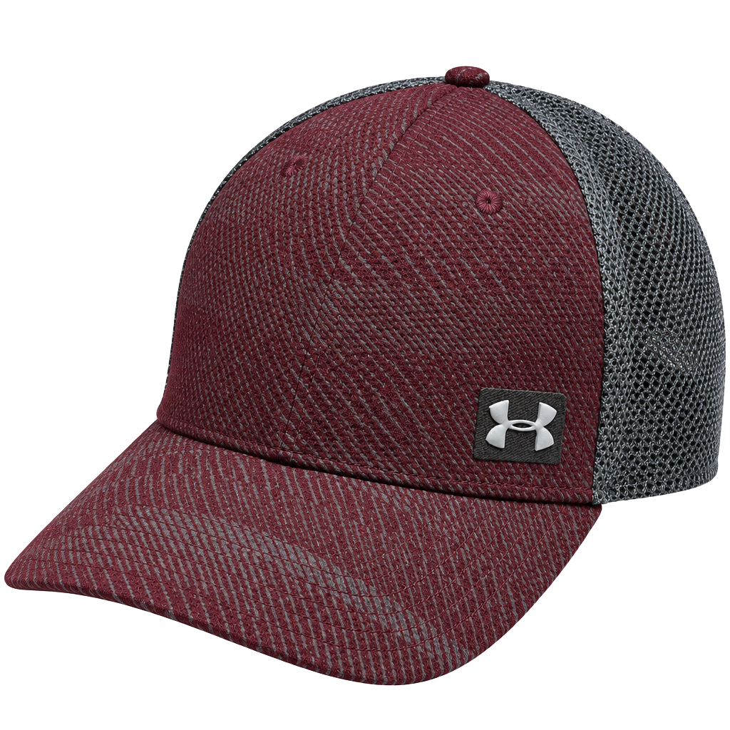 Under Armour Trucker Hat OSFA Maroon Gray Mesh Snapback Cap 1