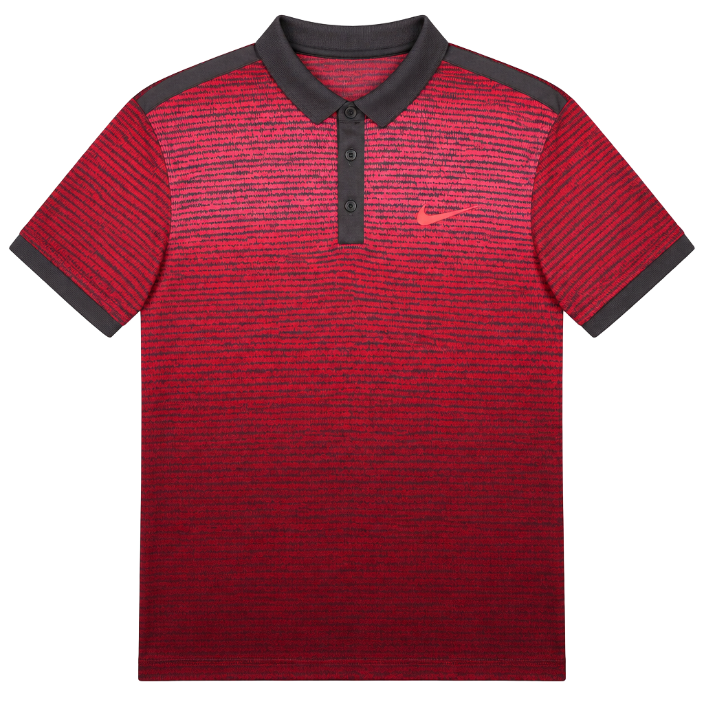Nike Advantage Graphic Polo Size M Red Black Dri-Fit Short Sleeve 1