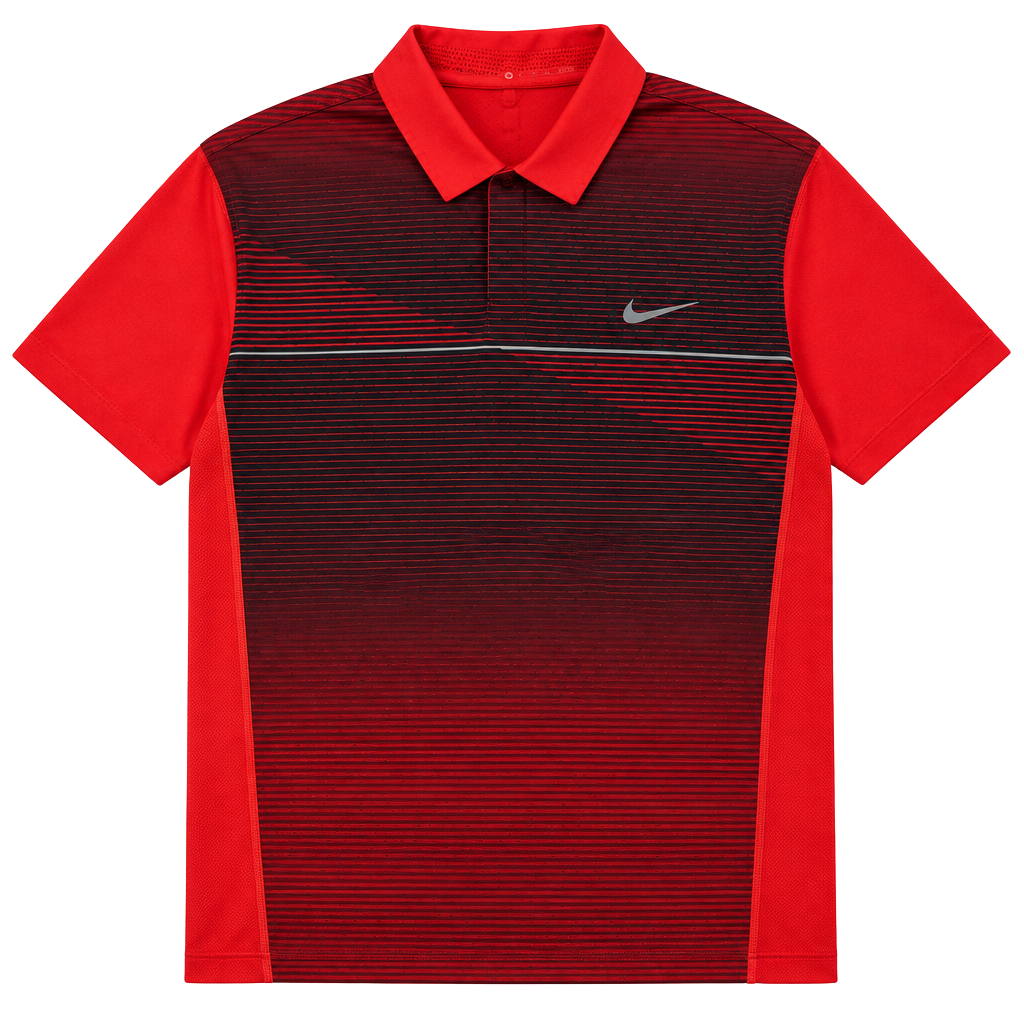 Nike Tiger Woods Collection Polo Shirt Size S Red Striped Golf 1