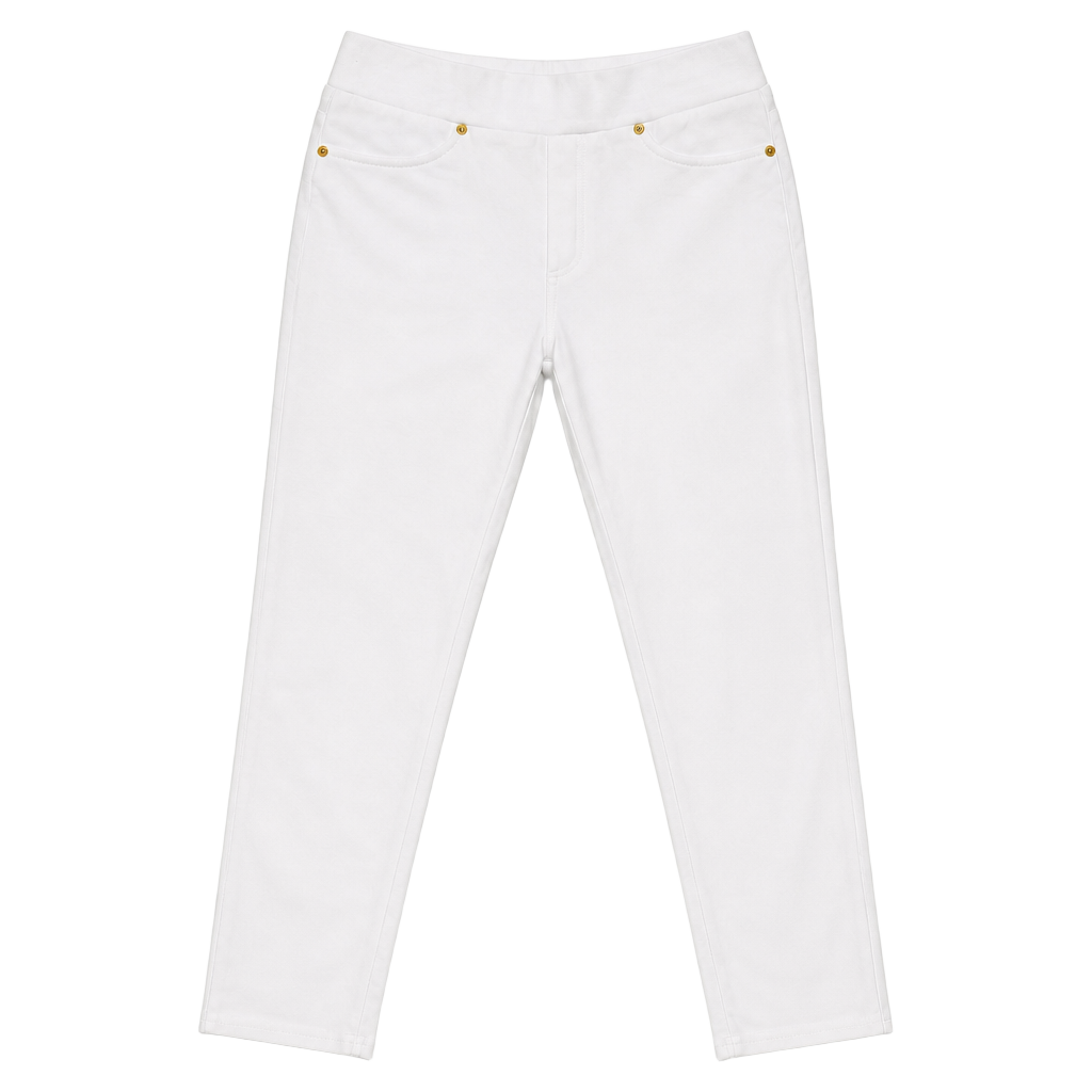 MICHAEL Michael Kors White Pull-On Stretch Denim Leggings Size M 1