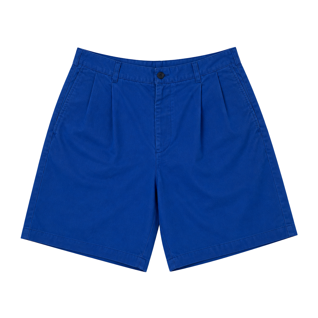 F: Jos. A. Bank Traveler's Collection Blue Pleated Cotton Shorts 1