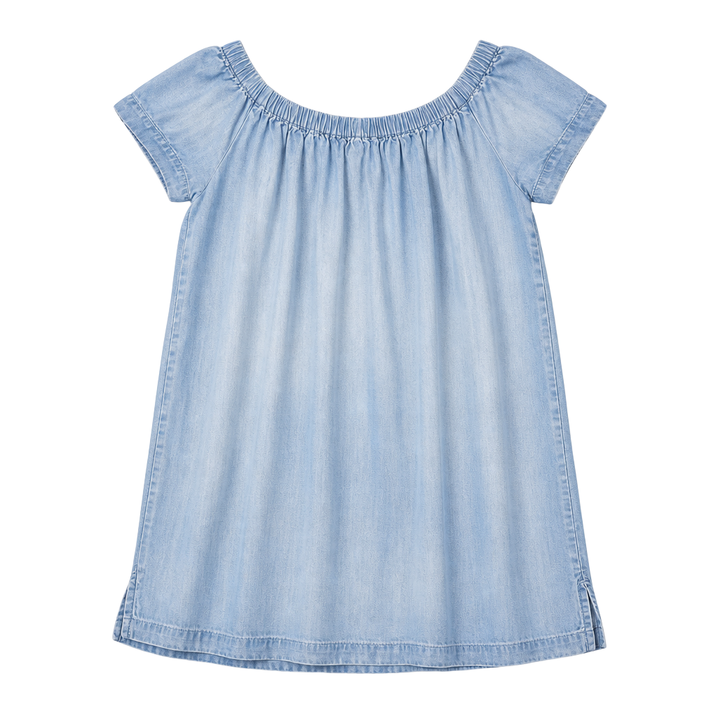 Cloth & Stone Anthropologie Tencel Chambray Off-The-Shoulder Dress Size M 1