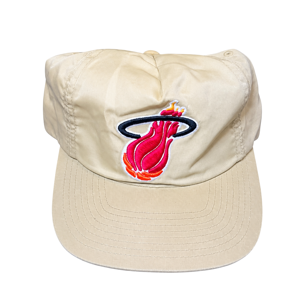 Mitchell & Ness Miami Heat Tan Nylon Zipper Hat 1