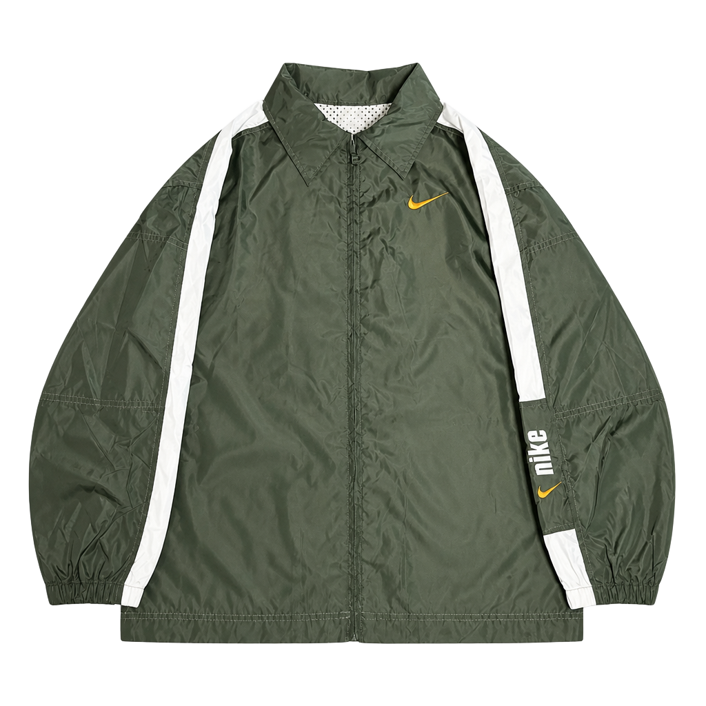 Nike Vintage Windbreaker Jacket Size M Green White 90s 1