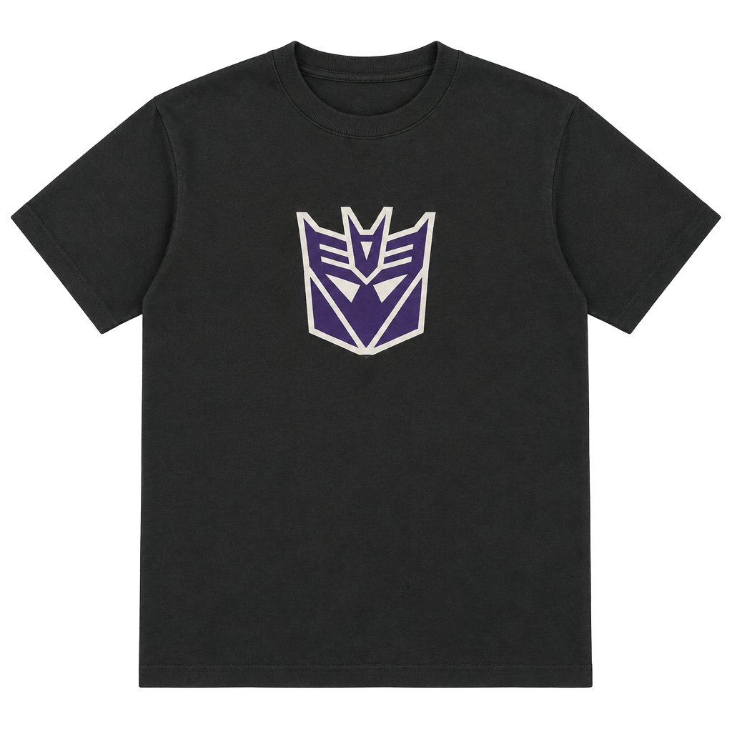 Vintage Transformers Flocked Decepticon Logo T Shirt Size M 1