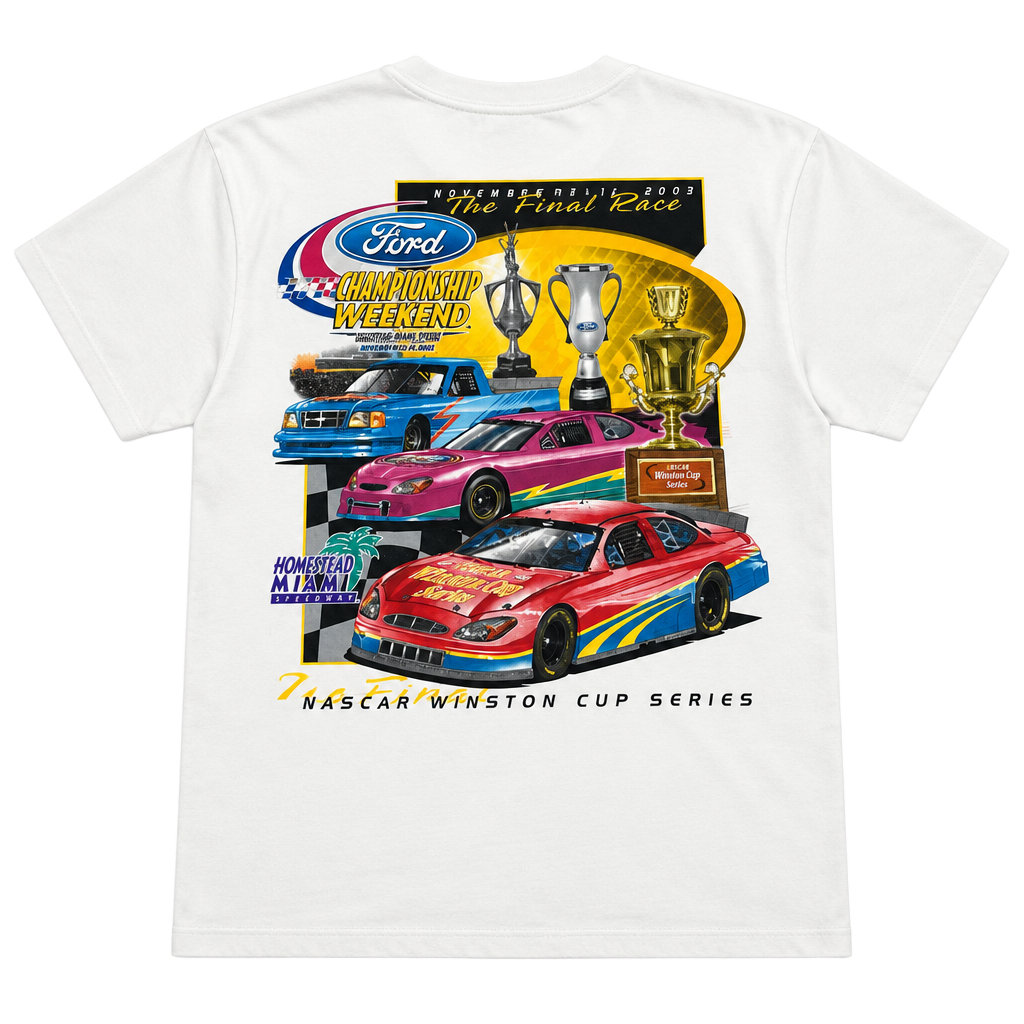 Vintage Nascar Championship Weekend 2003 T-Shirt Size XL White 1