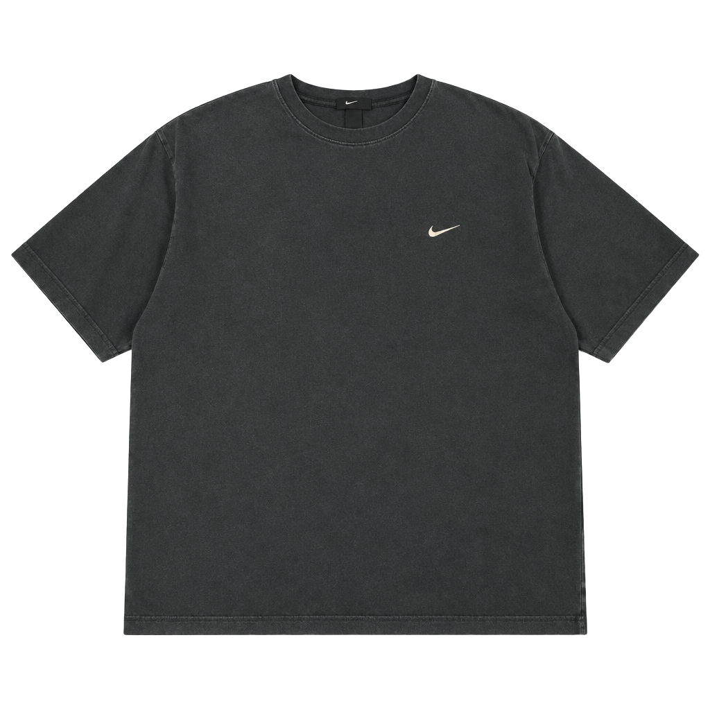 Nike Vintage T-Shirt Black Embroidered Swoosh Logo Size XL 1
