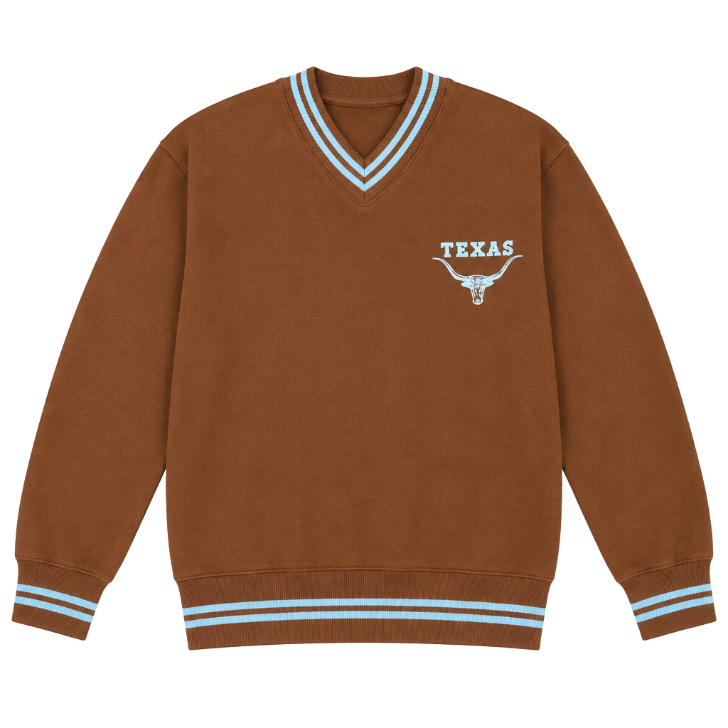 Russell Athletic Texas Longhorns V-Neck Sweatshirt Size L 1