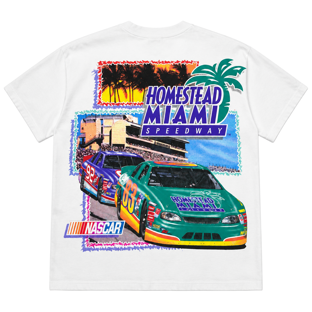 Vintage Homestead Miami Speedway T-Shirt Size XL White 1