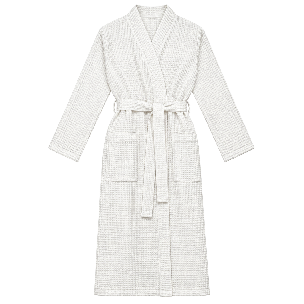 Quince Organic Cotton Waffle Robe Size M White 1