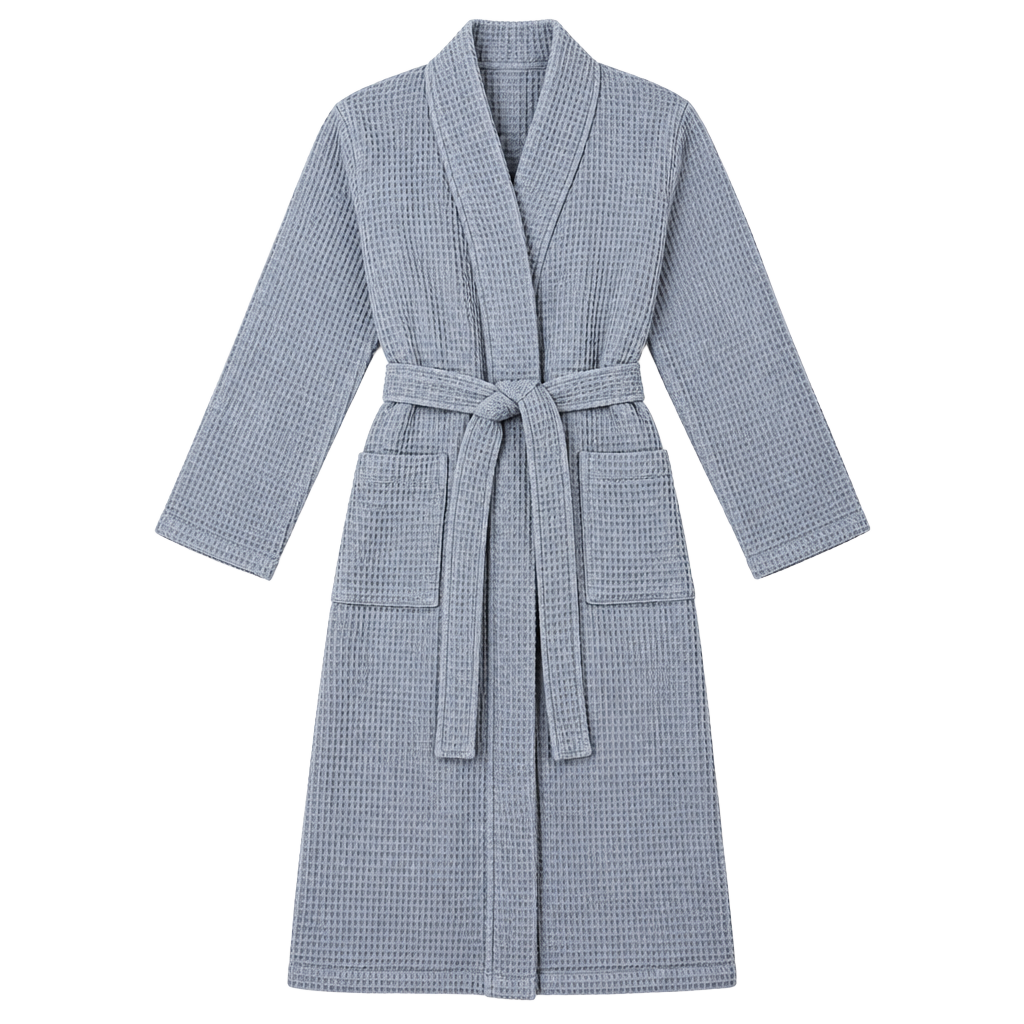 Quince Organic Cotton Turkish Waffle Robe Size XS Gray 1