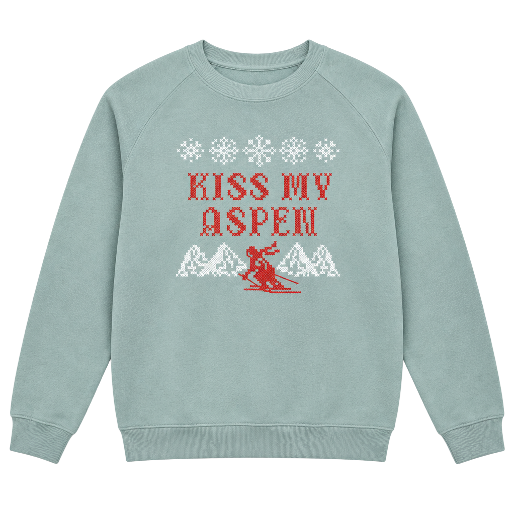 Daydreamer Graphic-Kiss My Aspen Sweatshirt Size M Green 1