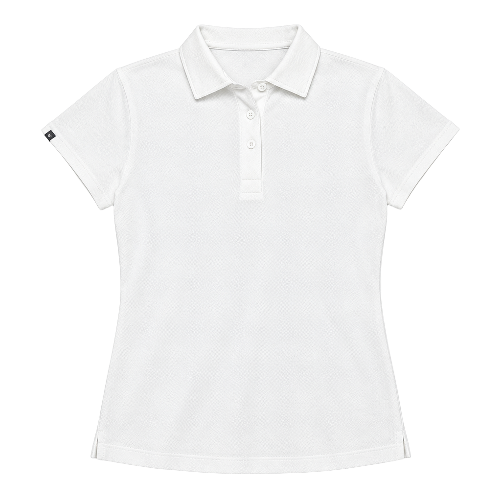Figs Women’s Pique Polo Scrub Shirt with Cap Sleeves Size L White 1