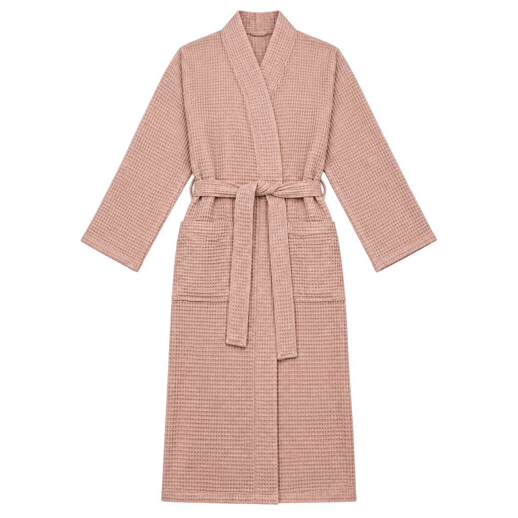 Quince Organic Turkish Waffle Bathrobe Dusty Rose 1