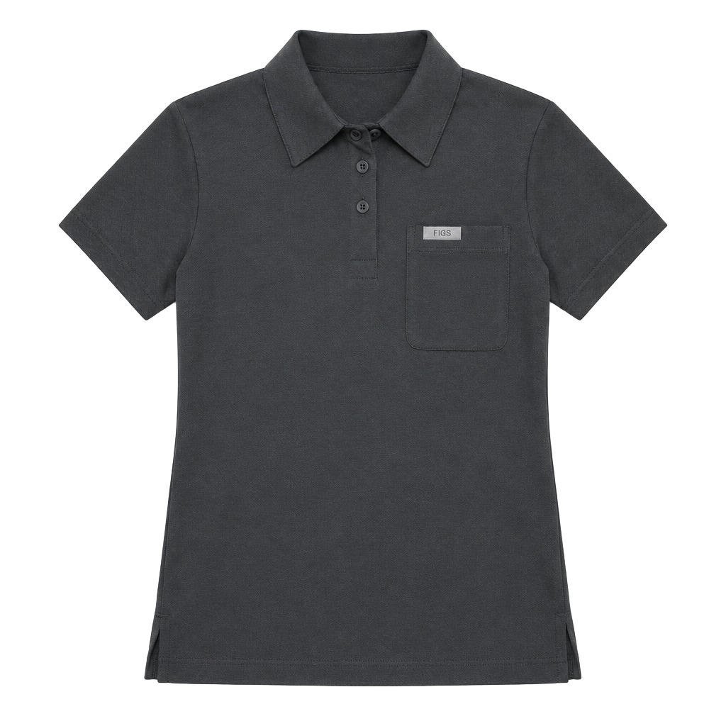 Figs Women’s Technical Pique Scrub Polo Size XL Black 1