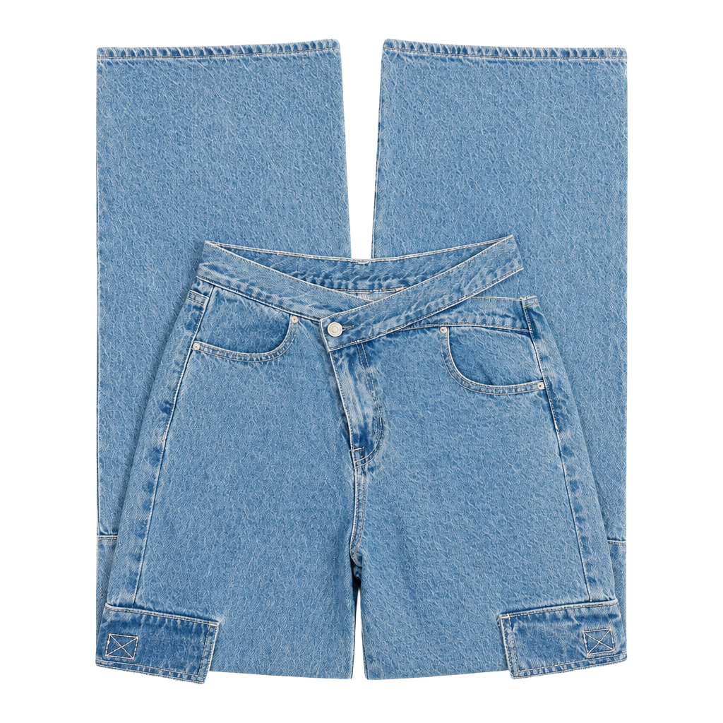 PacSun Asymmetric Waist Cargo Wide Leg Jeans 1
