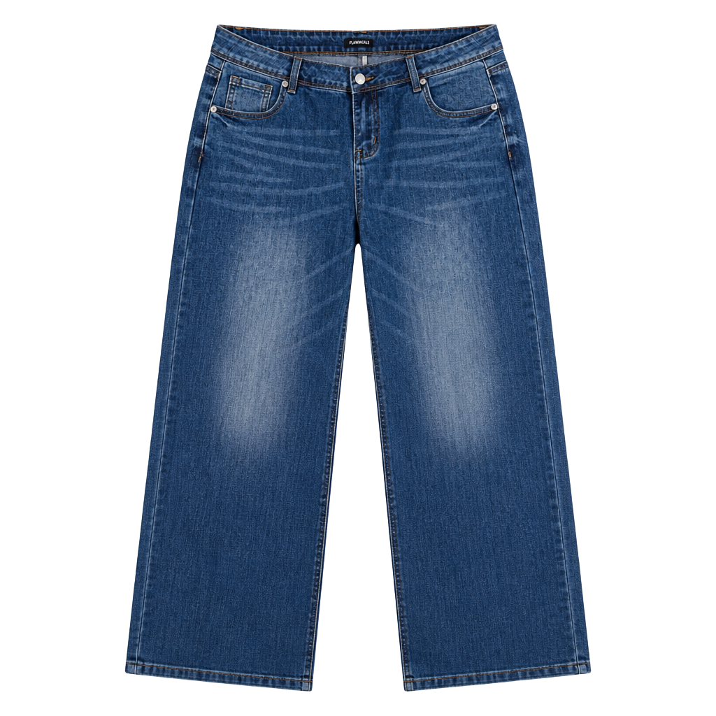 Flamingals Mid Rise Straight Leg Jeans Size 2XL Dark Blue Denim 1