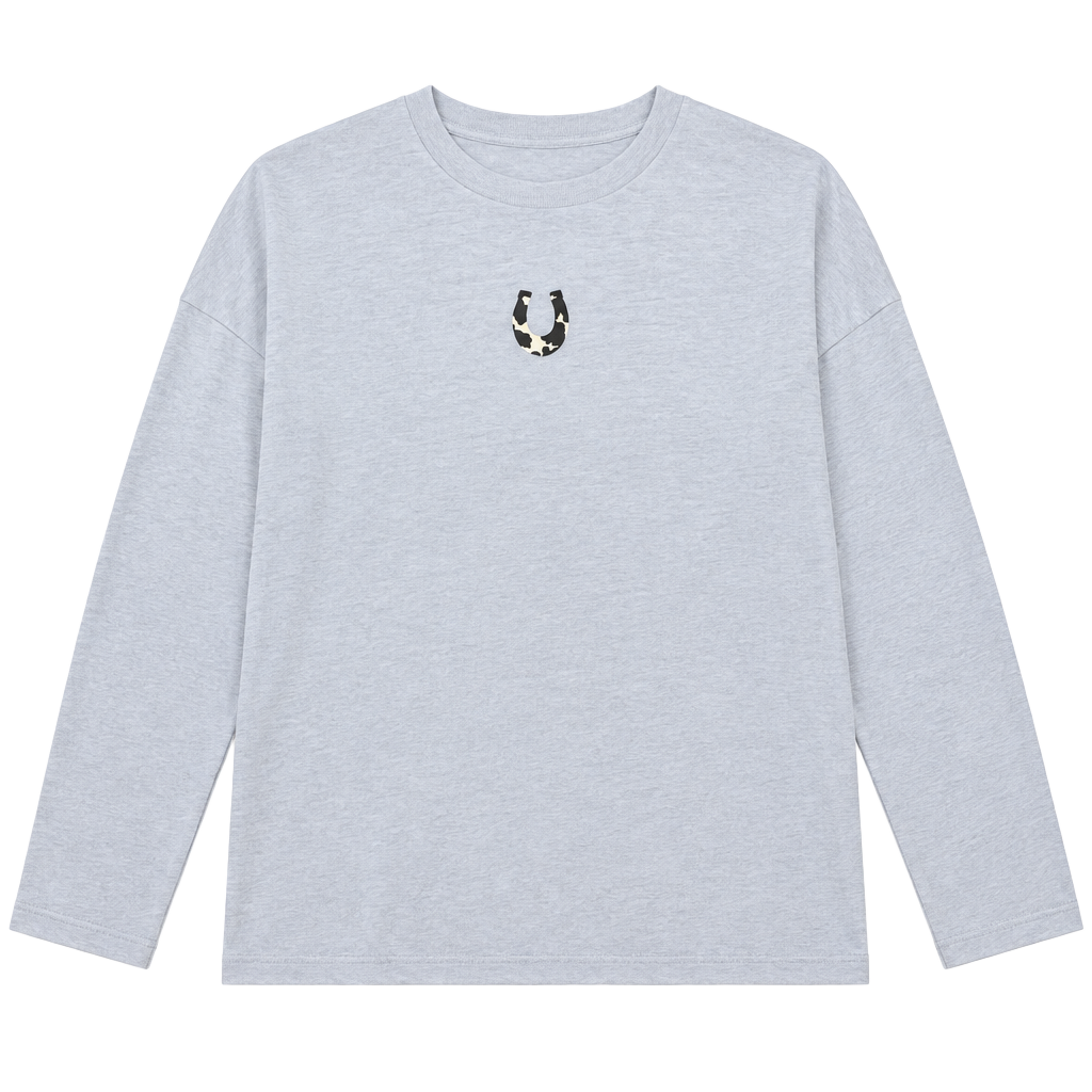 Daydreamer 100% Cotton Long Sleeve Crop Tee Size XS Horseshoe Graphic 1