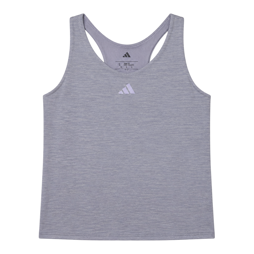 Adidas Women's Tight Fit Aeroready Racerback Crop Tank Top in Heathered Purple 1