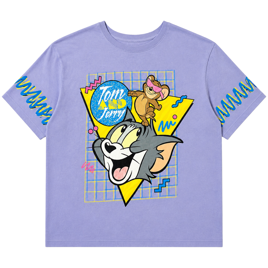 Tom and Jerry Vintage 90s Style Retro Graphic Crop T-Shirt 1