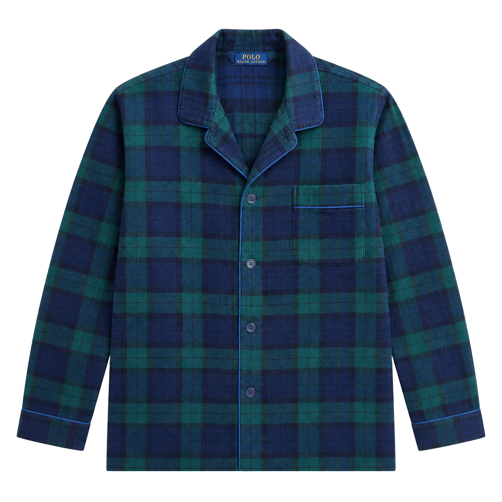 Polo Ralph Lauren Black Watch Tartan Plaid Flannel Pajama Top Large 1