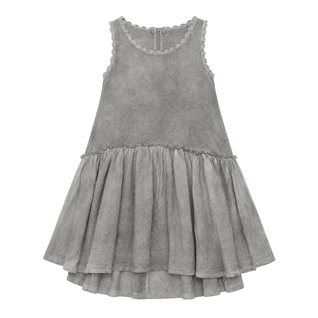 POL Baby Doll Tank Size S Gray Lace Back 1