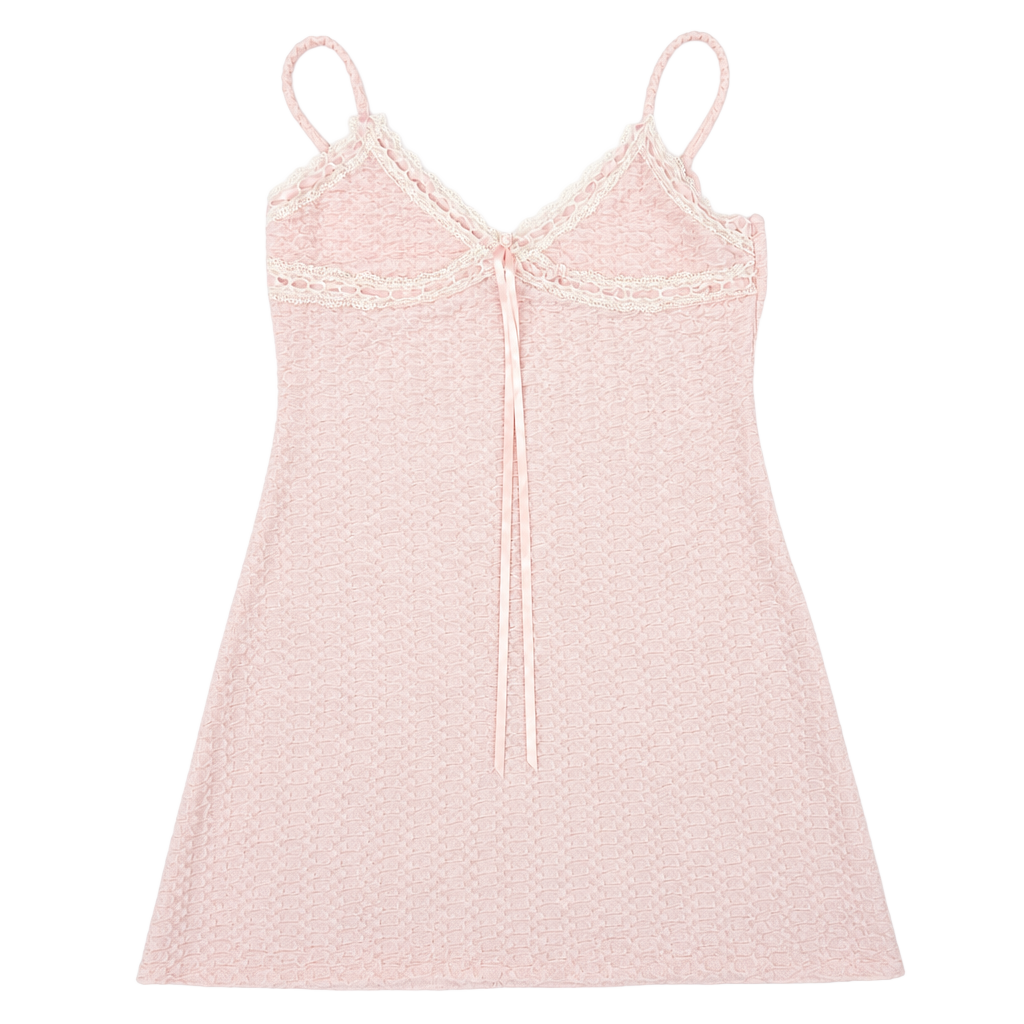 SHEIN V-Neck Lace Trim Bodycon Cami Mini Dress 1