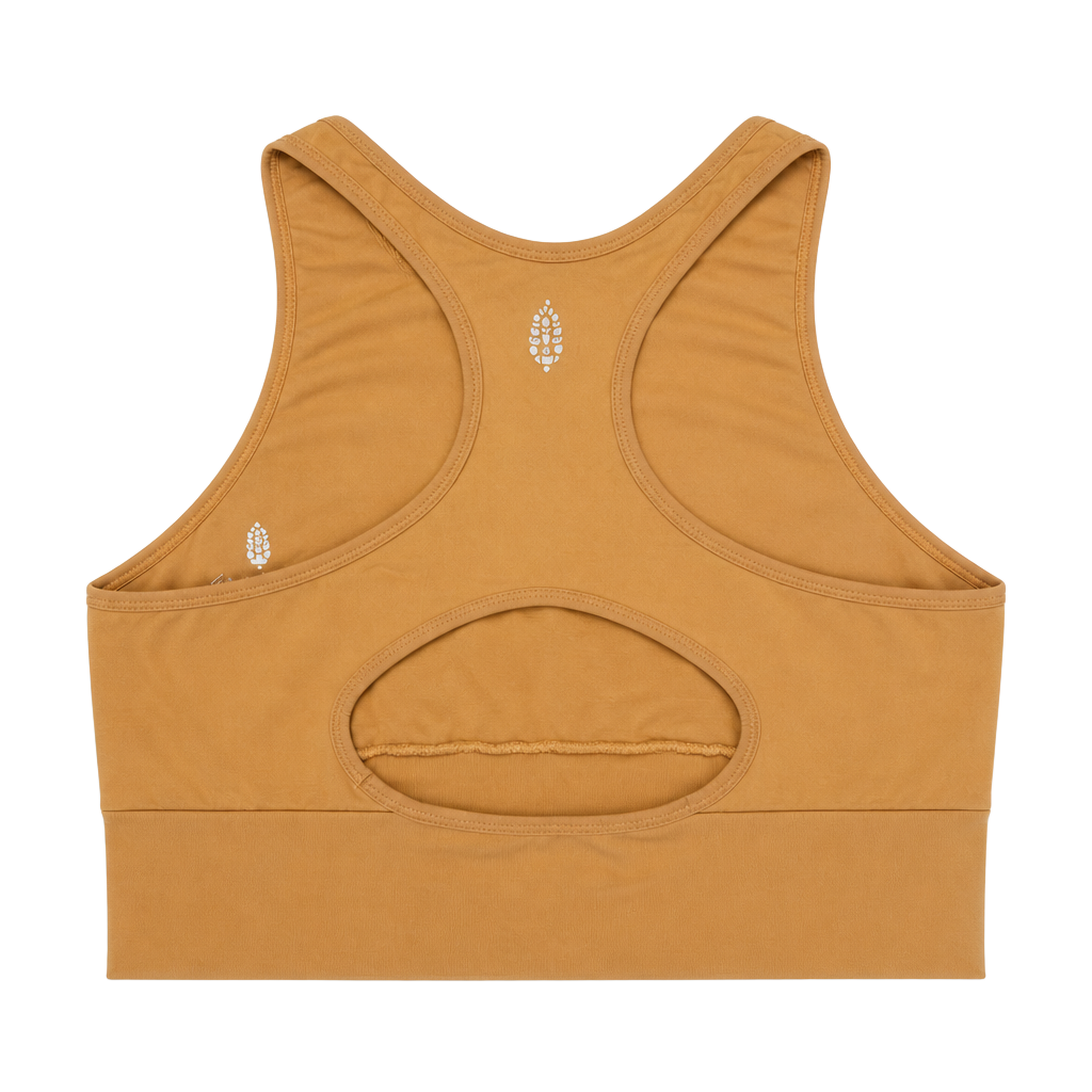 Free People Movement Good Karma Racerback Sports Bra in Gold Rush 1