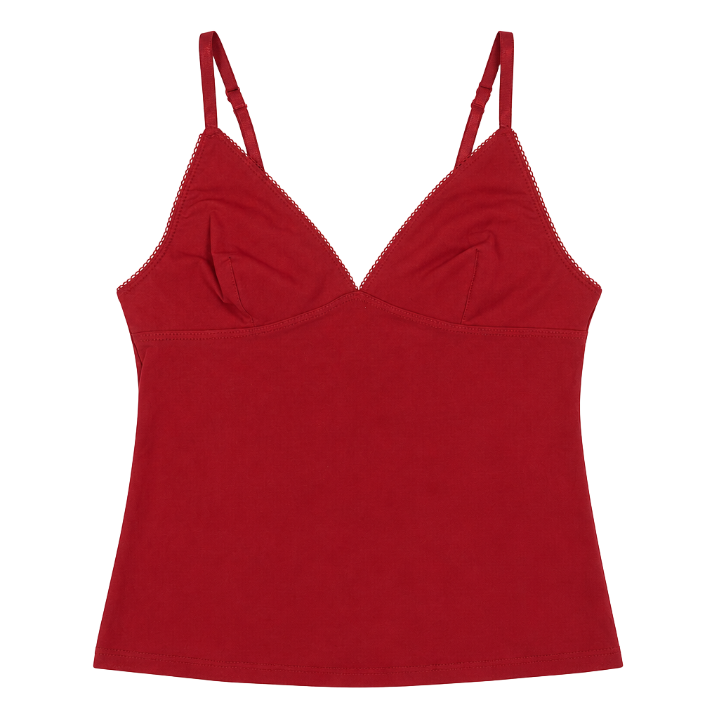 Out From Under Je T'aime Mesh Cropped Cami in Red 1