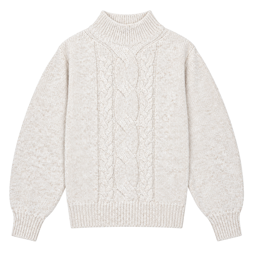 Banana Republic Cable Knit Mock Neck Sweater Size XS Beige 1
