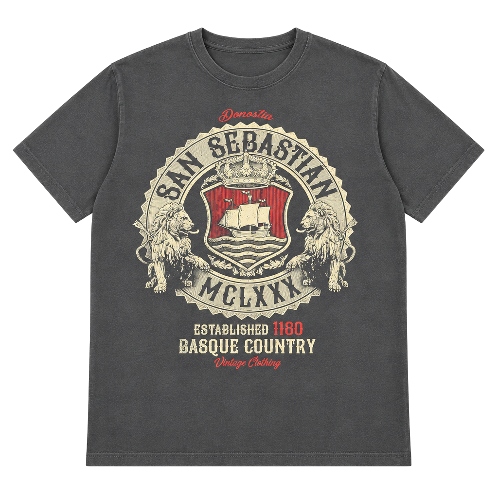 Smile Originals San Sebastian Basque Country T-Shirt Size XL Grey Graphic 1
