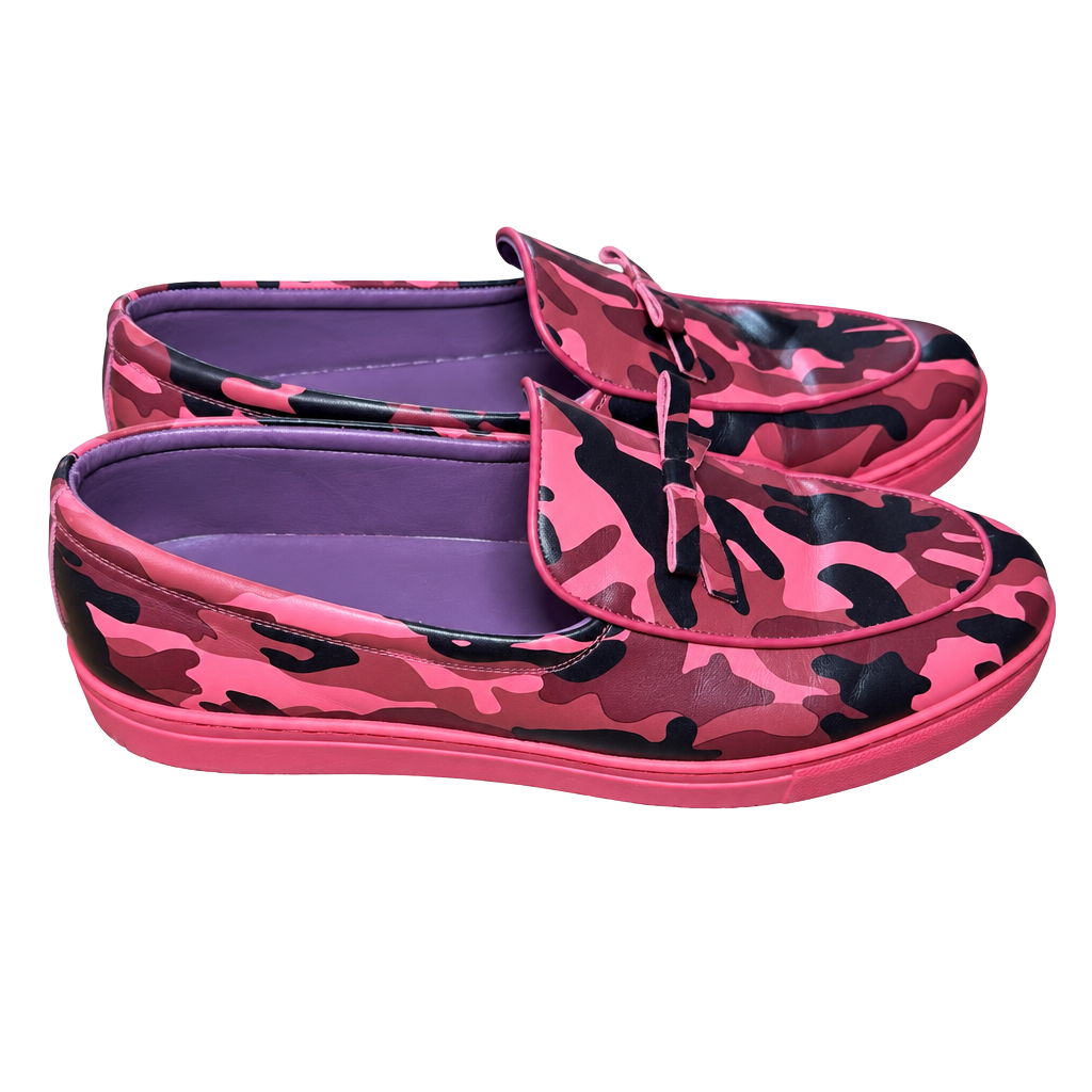 Marc Nolan Odell Camo Slip-On Loafer Size 11 Red Leather Shoes 1