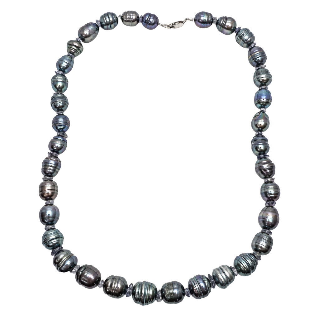 Tahitian Pearl Baroque Necklace Black Cultured Pearls 1