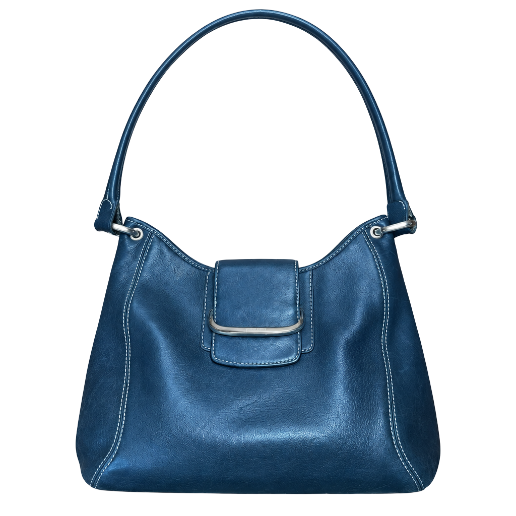 Cole Haan black leather shoulder bag with silver... 1