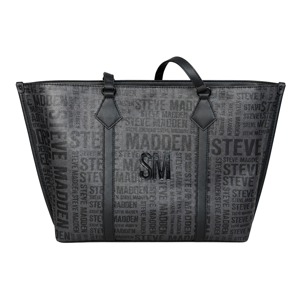 Steve Madden Monogram Tote Bag Black 1
