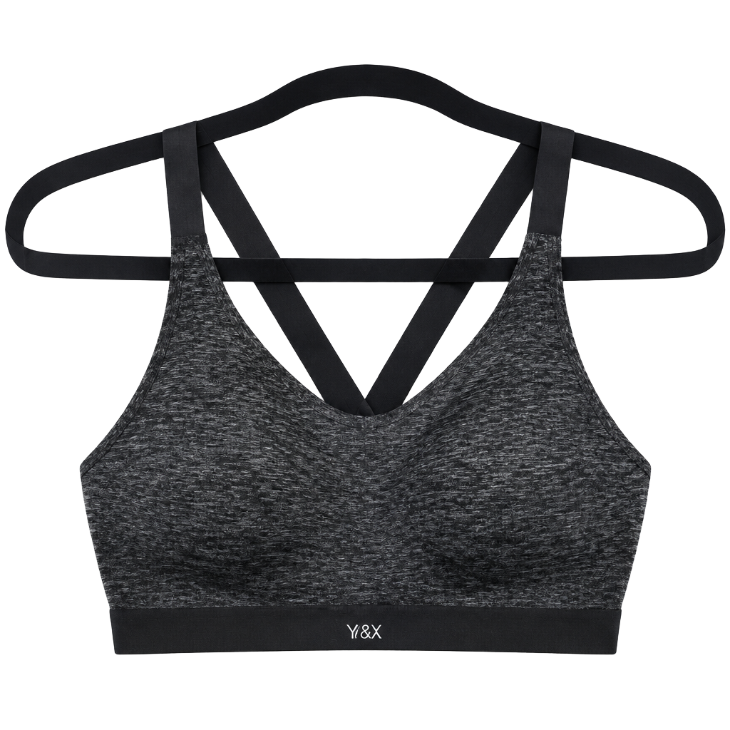 Victoria's Secret VSX Sport Bra Size 32D Black Gray Marl 1