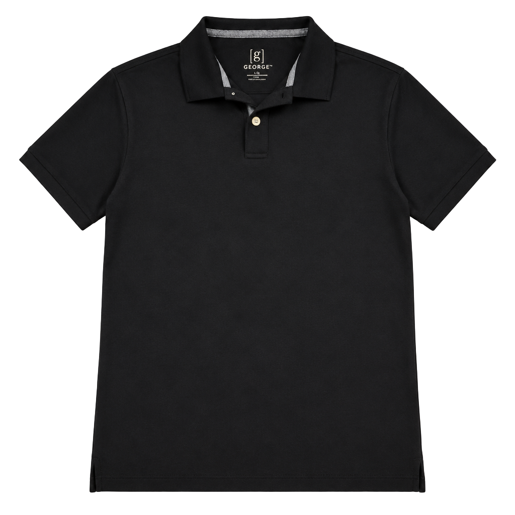 George Short Sleeve Polo Shirt Size L Black 1