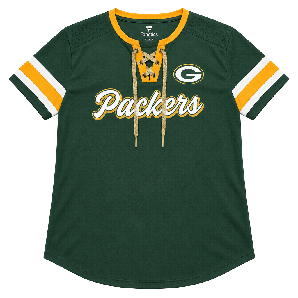 Fanatics Green Bay Packers Lace-Up Jersey Size M Green Gold shimmer sz M 1