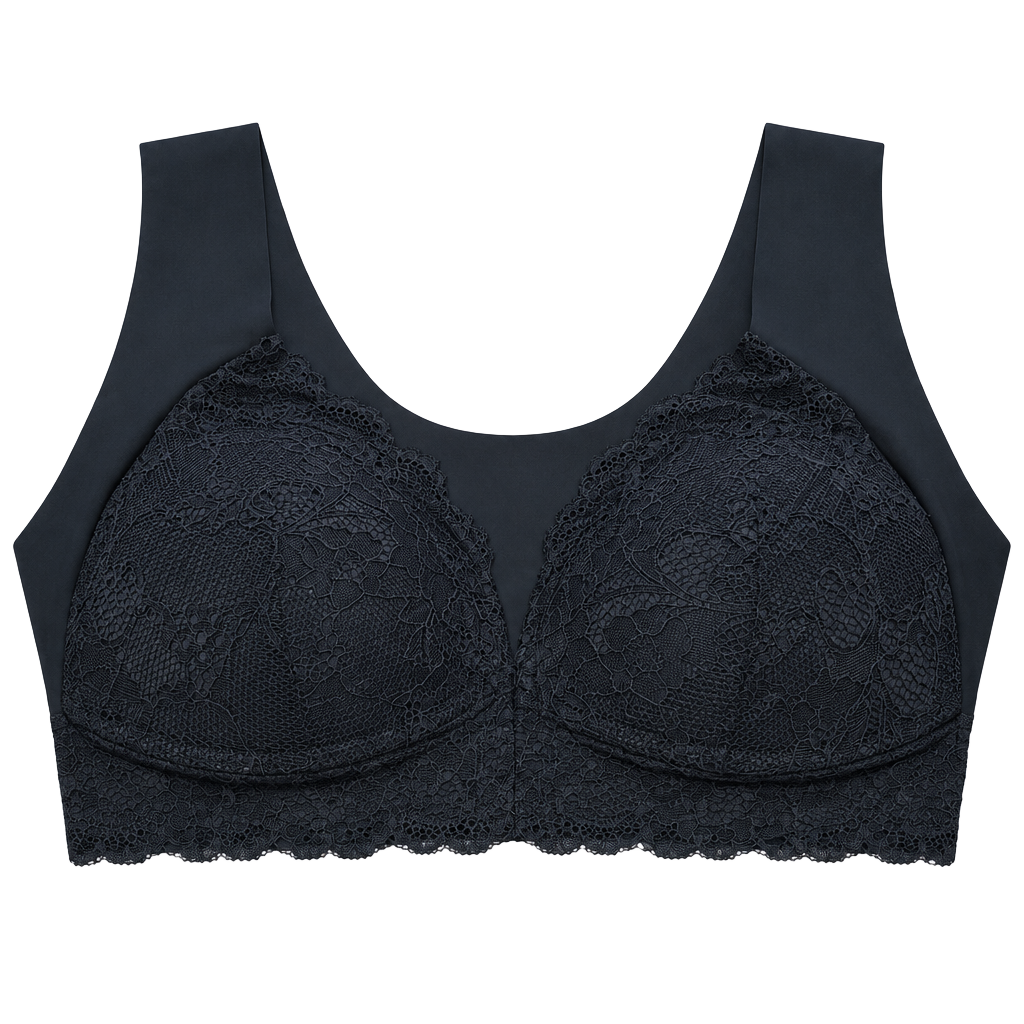 Jiuke Front Closure Bra Size 5XL Black Lace Seamless Sleep Bralette 1