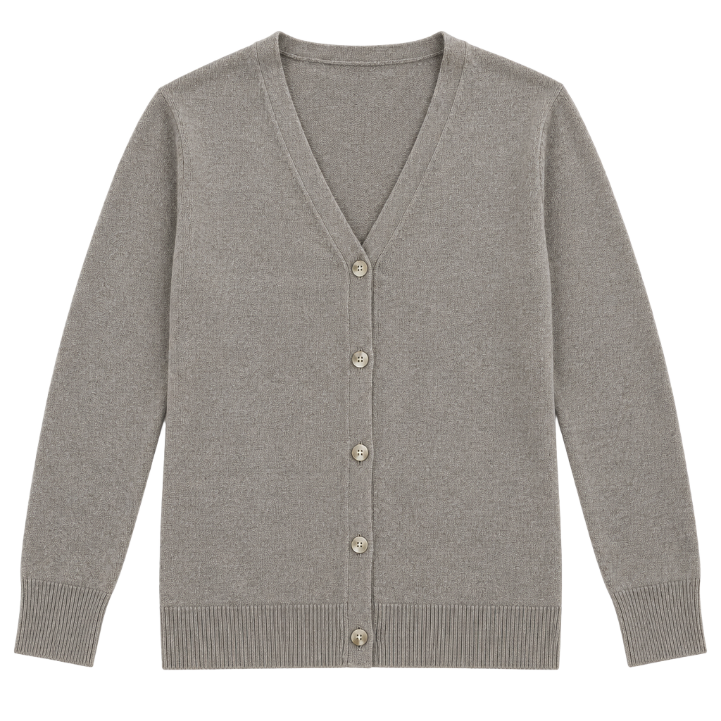 Croft & Barrow Cardigan Sweater Size L Tan Acrylic V-Neck 1