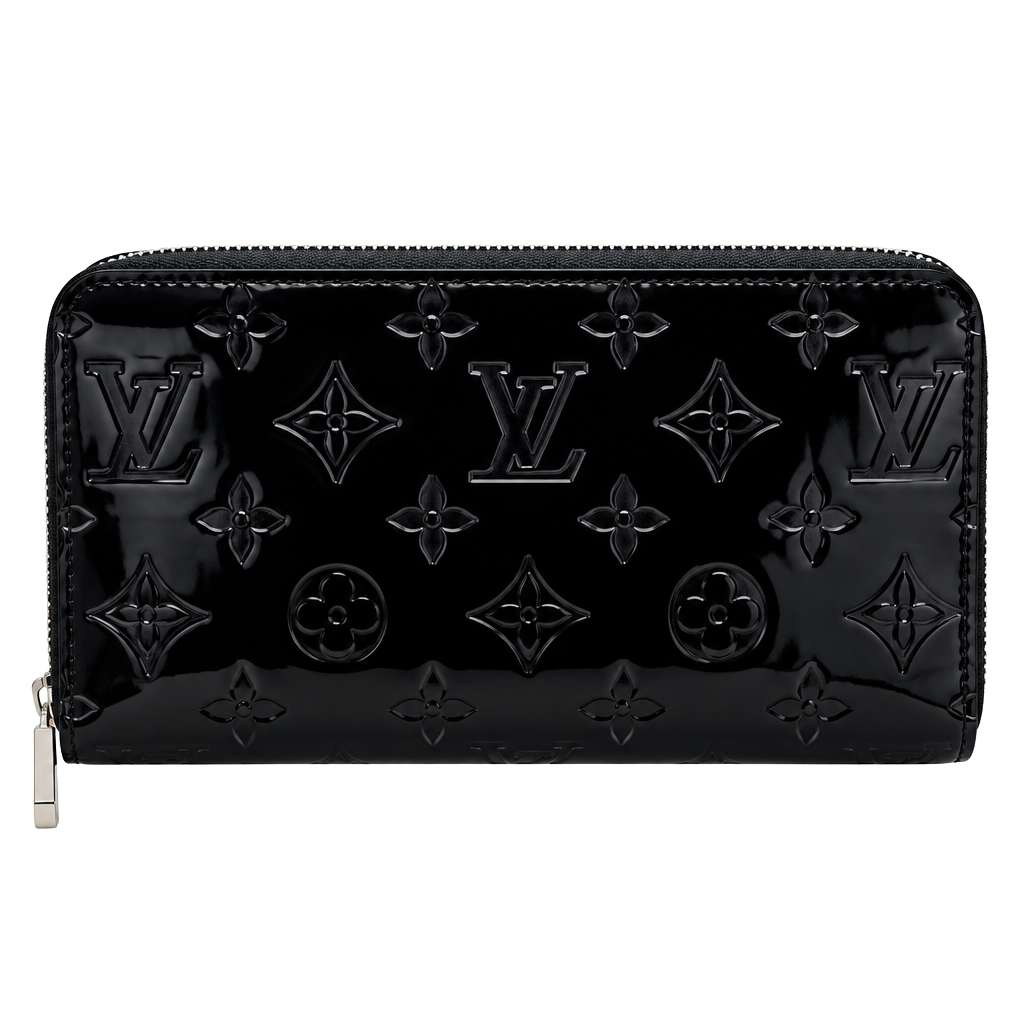 Unbranded fashion long wallet Monogram Zippy Patent Leather Black 1